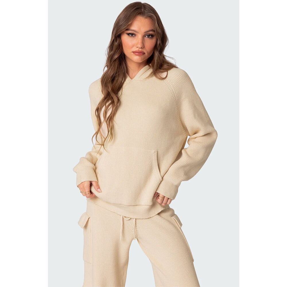 Edikted Oversized Knit Hoodie Sz XS- fits through a large
